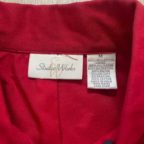 Colorful Floral Embroidered Button-Up Jacket Size M By Studio Works - Picture 5 of 11